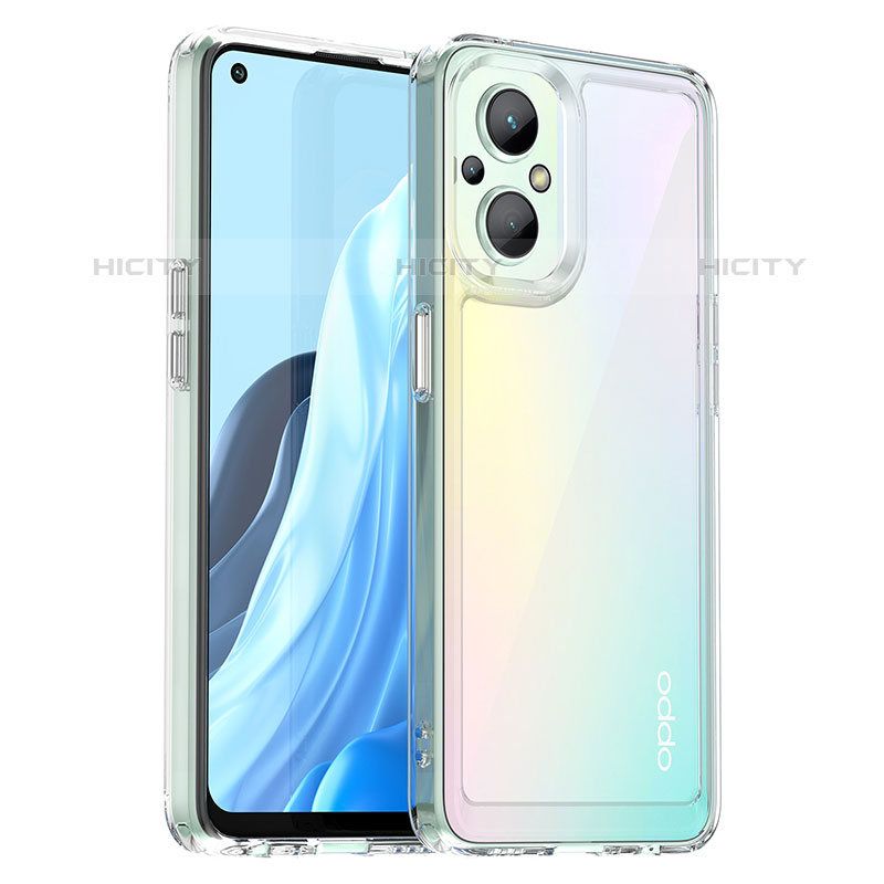 Coque Rebord Contour Silicone et Vitre Transparente Housse Etui J01S pour Oppo Reno7 Lite 5G Clair Plus