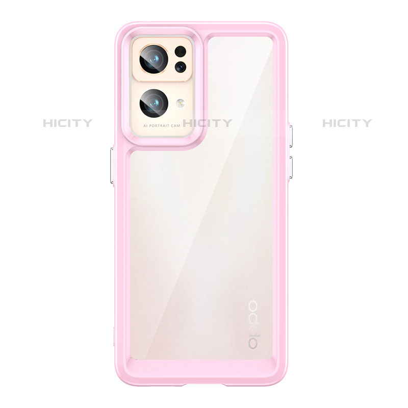 Coque Rebord Contour Silicone et Vitre Transparente Housse Etui J01S pour Oppo Reno7 Pro 5G Plus