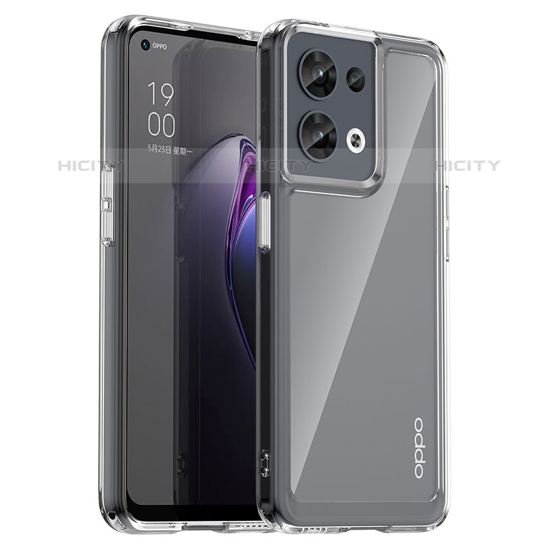 Coque Rebord Contour Silicone et Vitre Transparente Housse Etui J01S pour Oppo Reno9 5G Clair Plus