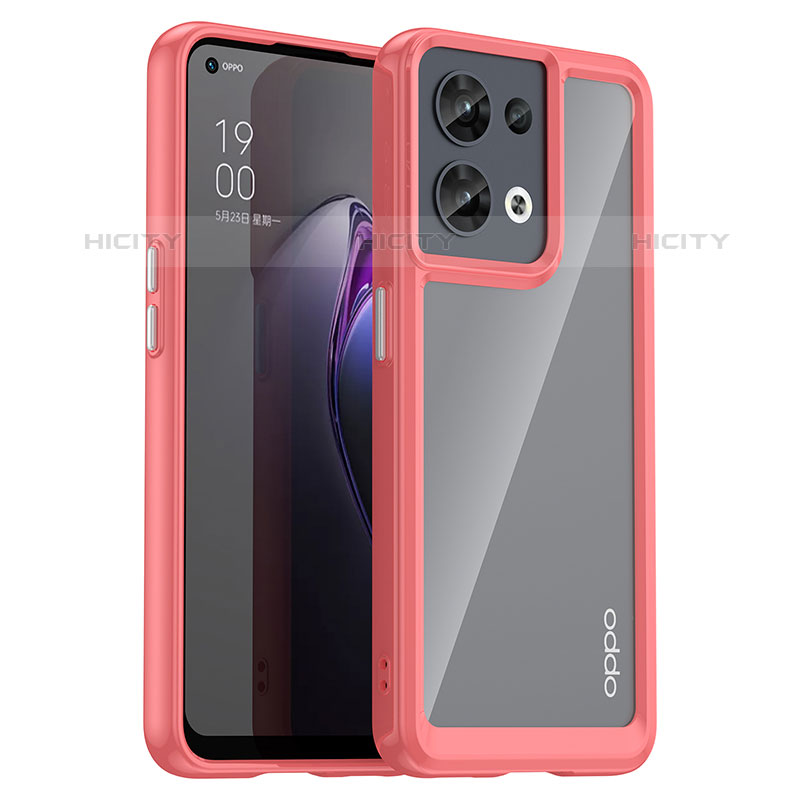 Coque Rebord Contour Silicone et Vitre Transparente Housse Etui J01S pour Oppo Reno9 5G Plus