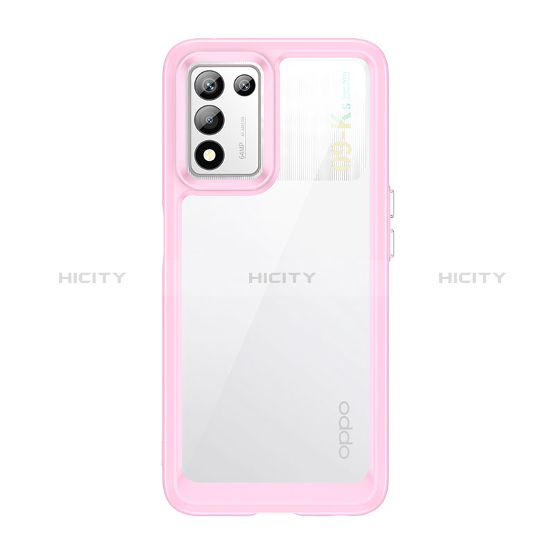 Coque Rebord Contour Silicone et Vitre Transparente Housse Etui J01S pour Realme 9 SE 5G Rose Plus