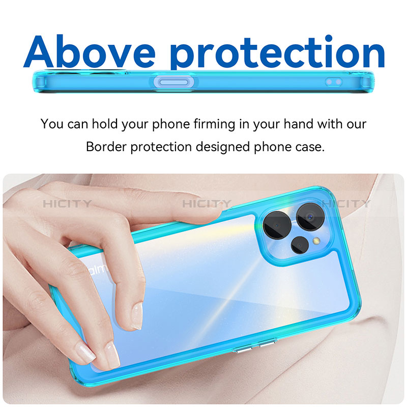 Coque Rebord Contour Silicone et Vitre Transparente Housse Etui J01S pour Realme 9i 5G Plus