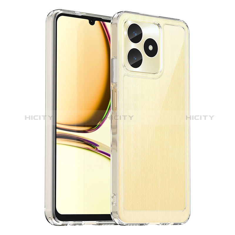 Coque Rebord Contour Silicone et Vitre Transparente Housse Etui J01S pour Realme C51 Clair Plus