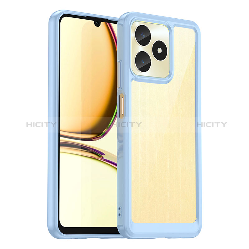 Coque Rebord Contour Silicone et Vitre Transparente Housse Etui J01S pour Realme C51 Plus