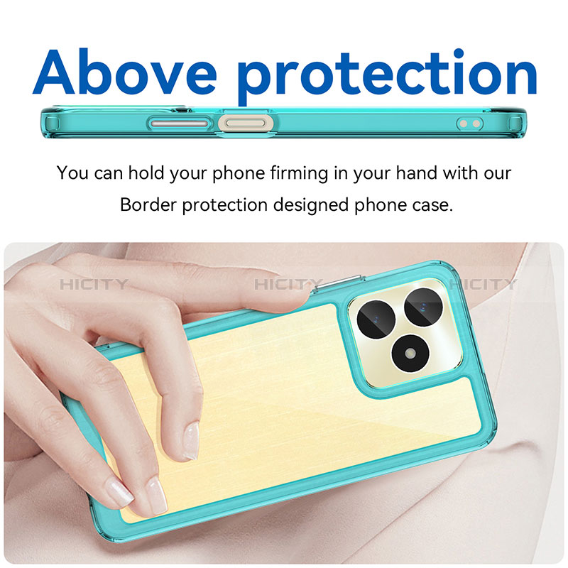 Coque Rebord Contour Silicone et Vitre Transparente Housse Etui J01S pour Realme C51 Plus