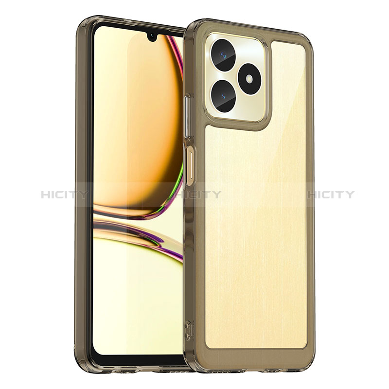 Coque Rebord Contour Silicone et Vitre Transparente Housse Etui J01S pour Realme C53 Plus