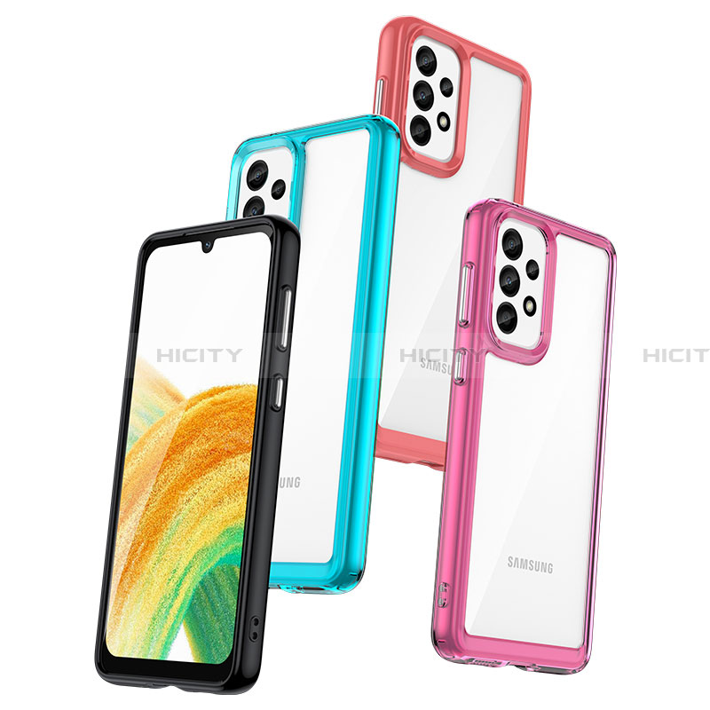 Coque Rebord Contour Silicone et Vitre Transparente Housse Etui J01S pour Samsung Galaxy A33 5G Plus