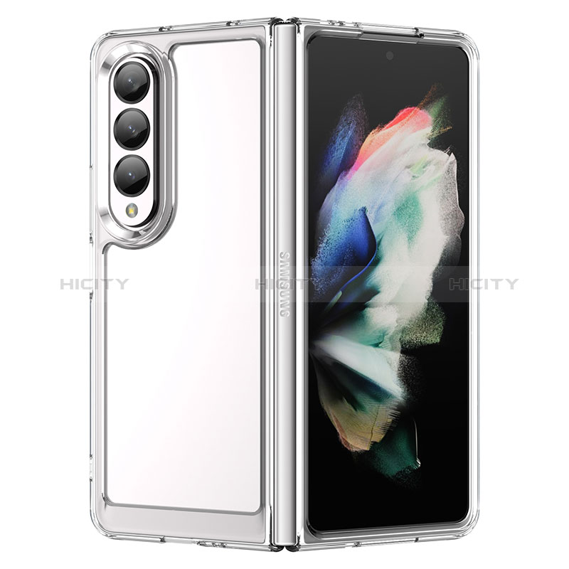 Coque Rebord Contour Silicone et Vitre Transparente Housse Etui J01S pour Samsung Galaxy Z Fold3 5G Clair Plus