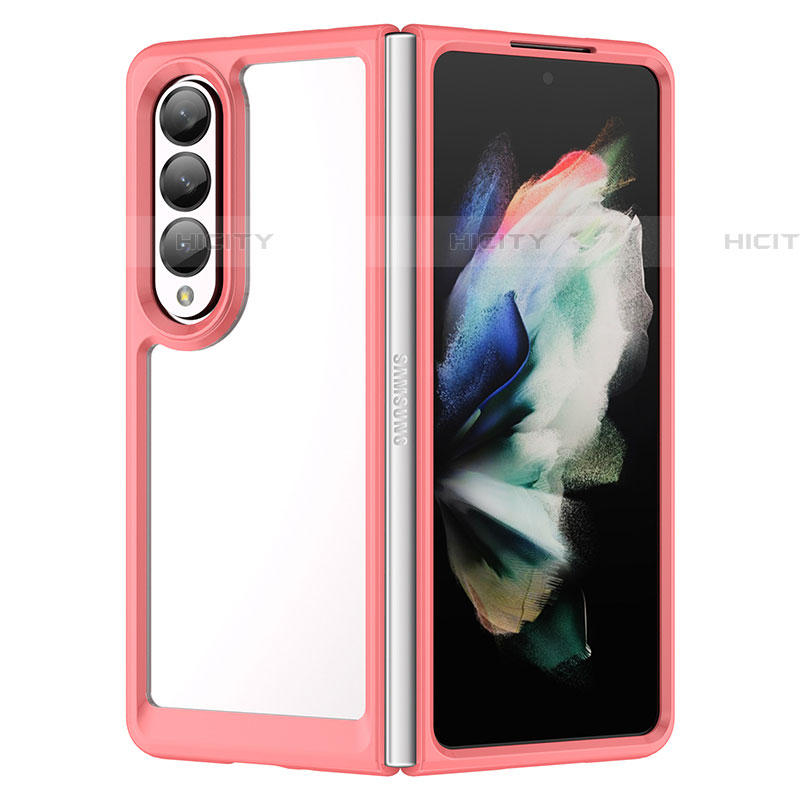 Coque Rebord Contour Silicone et Vitre Transparente Housse Etui J01S pour Samsung Galaxy Z Fold4 5G Plus