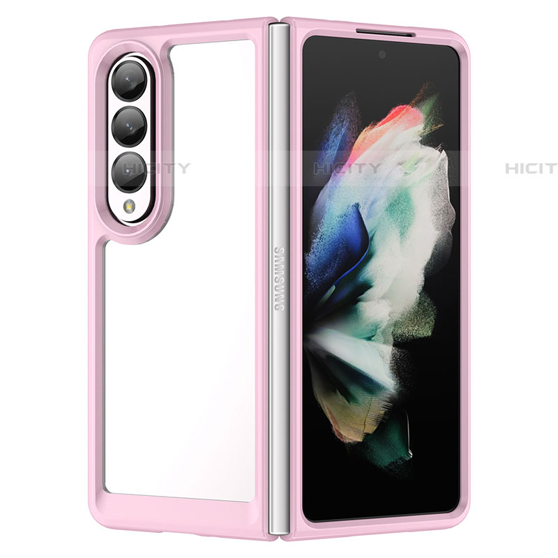 Coque Rebord Contour Silicone et Vitre Transparente Housse Etui J01S pour Samsung Galaxy Z Fold4 5G Plus