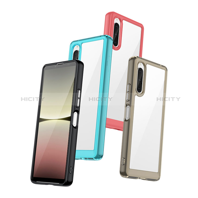 Coque Rebord Contour Silicone et Vitre Transparente Housse Etui J01S pour Sony Xperia 10 V Plus