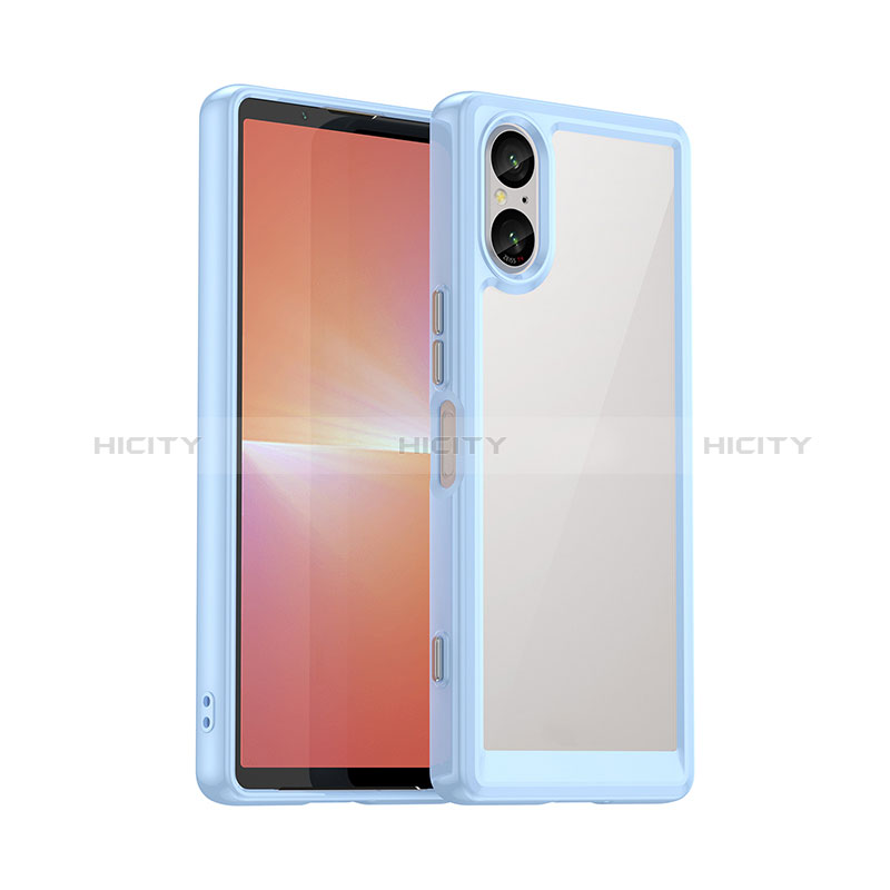 Coque Rebord Contour Silicone et Vitre Transparente Housse Etui J01S pour Sony Xperia 5 V Plus