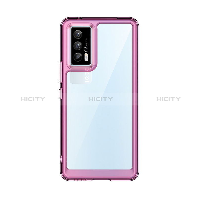 Coque Rebord Contour Silicone et Vitre Transparente Housse Etui J01S pour Vivo iQOO Neo5 5G Violet Clair Plus