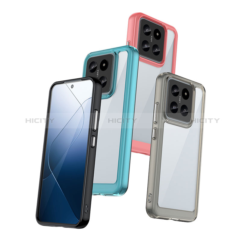 Coque Rebord Contour Silicone et Vitre Transparente Housse Etui J01S pour Xiaomi Mi 14 5G Plus