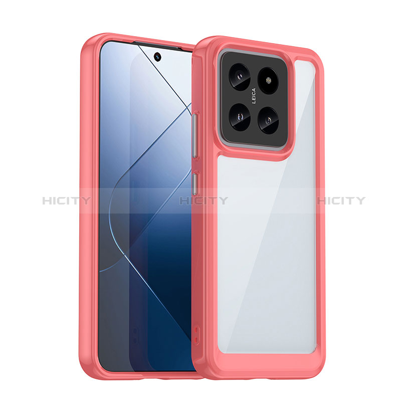 Coque Rebord Contour Silicone et Vitre Transparente Housse Etui J01S pour Xiaomi Mi 14 Pro 5G Plus