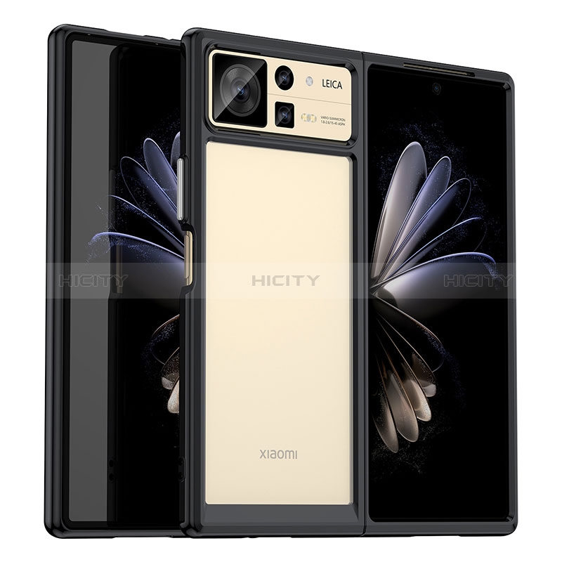 Coque Rebord Contour Silicone et Vitre Transparente Housse Etui J01S pour Xiaomi Mix Fold 2 5G Noir Plus