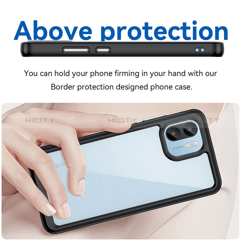 Coque Rebord Contour Silicone et Vitre Transparente Housse Etui J01S pour Xiaomi Poco C51 Plus