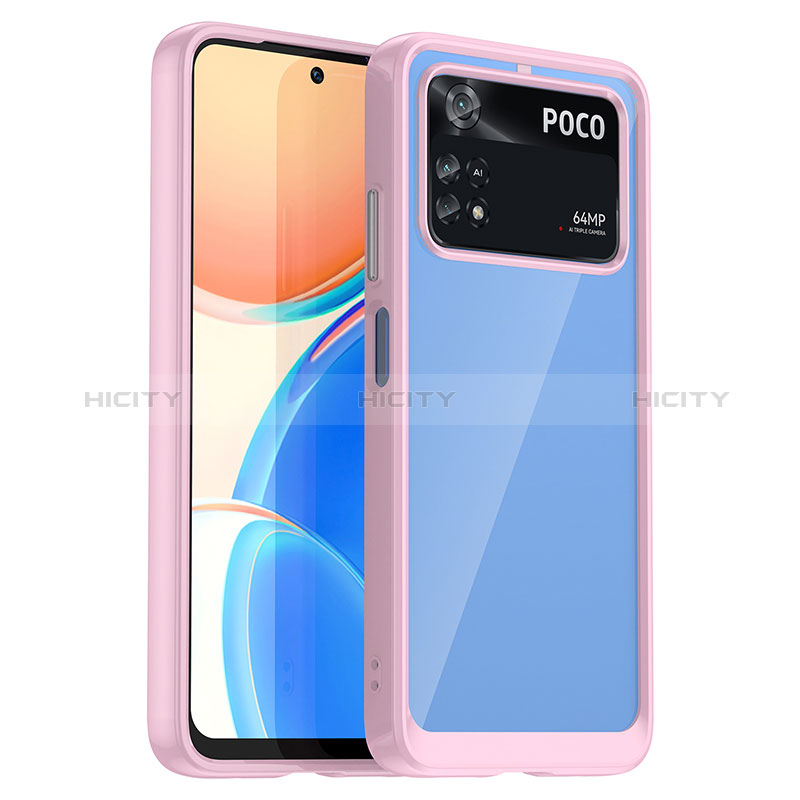 Coque Rebord Contour Silicone et Vitre Transparente Housse Etui J01S pour Xiaomi Poco M4 Pro 4G Plus