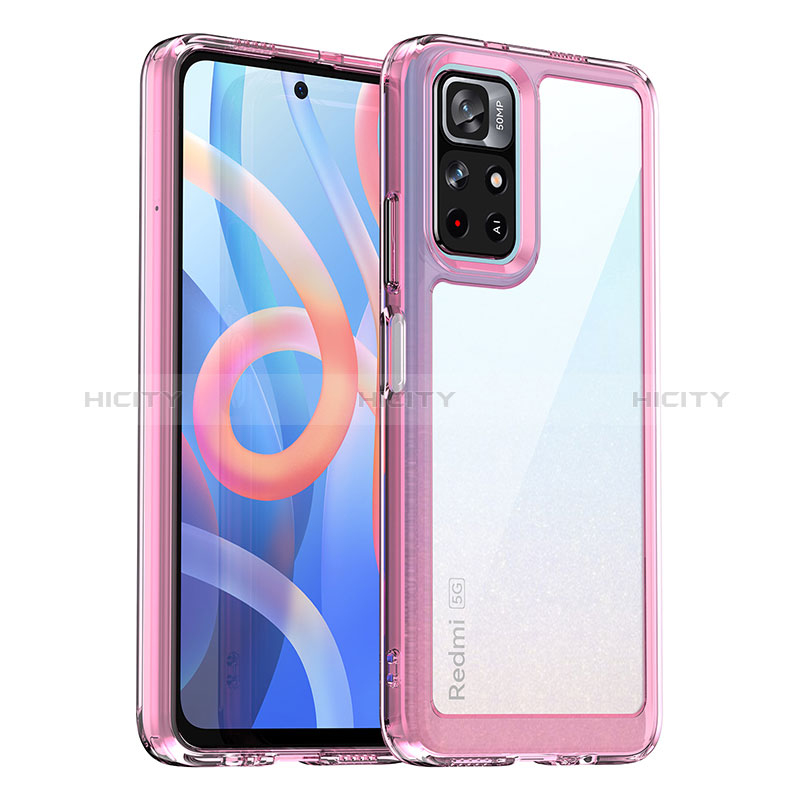 Coque Rebord Contour Silicone et Vitre Transparente Housse Etui J01S pour Xiaomi Poco M4 Pro 5G Plus