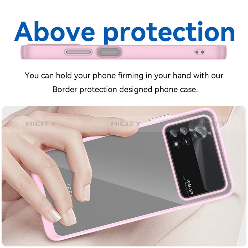 Coque Rebord Contour Silicone et Vitre Transparente Housse Etui J01S pour Xiaomi Poco X4 Pro 5G Plus