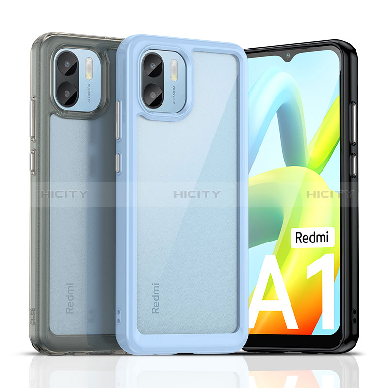 Coque Rebord Contour Silicone et Vitre Transparente Housse Etui J01S pour Xiaomi Redmi A1 Plus