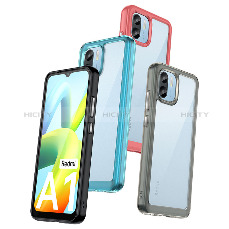 Coque Rebord Contour Silicone et Vitre Transparente Housse Etui J01S pour Xiaomi Redmi A2 Plus