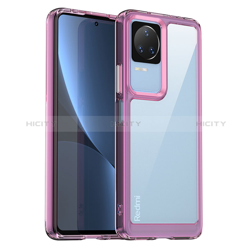 Coque Rebord Contour Silicone et Vitre Transparente Housse Etui J01S pour Xiaomi Redmi K40S 5G Plus