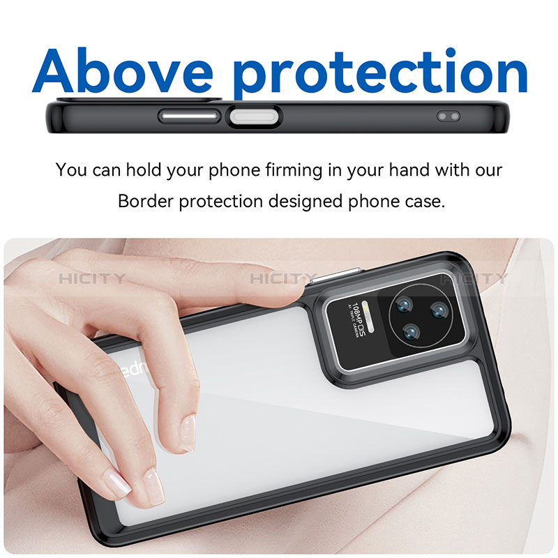 Coque Rebord Contour Silicone et Vitre Transparente Housse Etui J01S pour Xiaomi Redmi K50 5G Plus