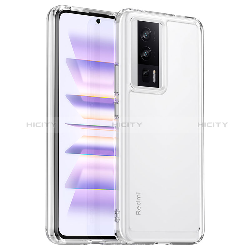 Coque Rebord Contour Silicone et Vitre Transparente Housse Etui J01S pour Xiaomi Redmi K60 5G Plus