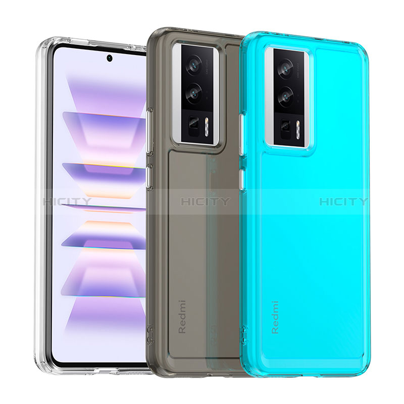 Coque Rebord Contour Silicone et Vitre Transparente Housse Etui J01S pour Xiaomi Redmi K60 5G Plus