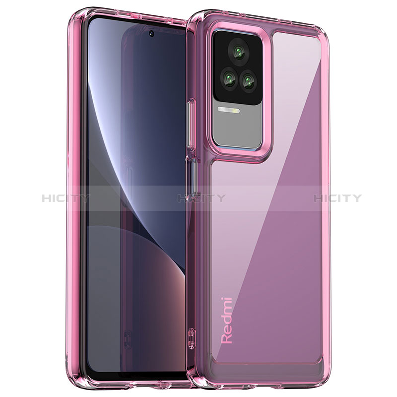 Coque Rebord Contour Silicone et Vitre Transparente Housse Etui J01S pour Xiaomi Redmi K60E 5G Violet Clair Plus