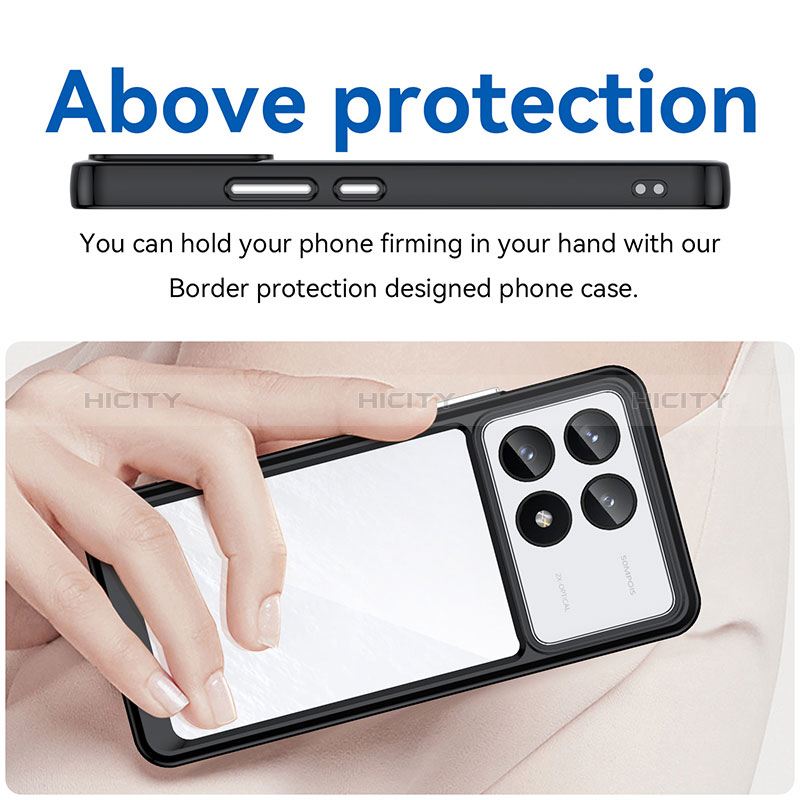 Coque Rebord Contour Silicone et Vitre Transparente Housse Etui J01S pour Xiaomi Redmi K70 Pro 5G Plus