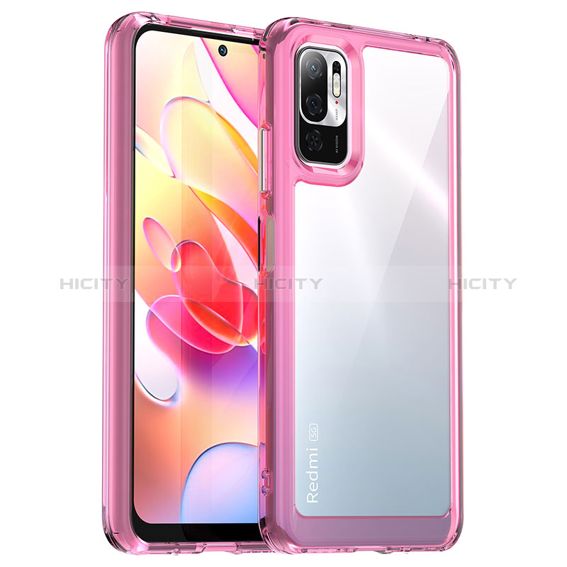 Coque Rebord Contour Silicone et Vitre Transparente Housse Etui J01S pour Xiaomi Redmi Note 10 5G Violet Clair Plus