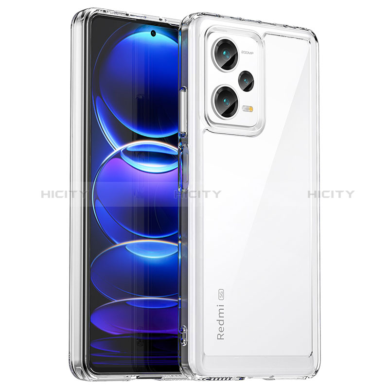 Coque Rebord Contour Silicone et Vitre Transparente Housse Etui J01S pour Xiaomi Redmi Note 12 Explorer Clair Plus