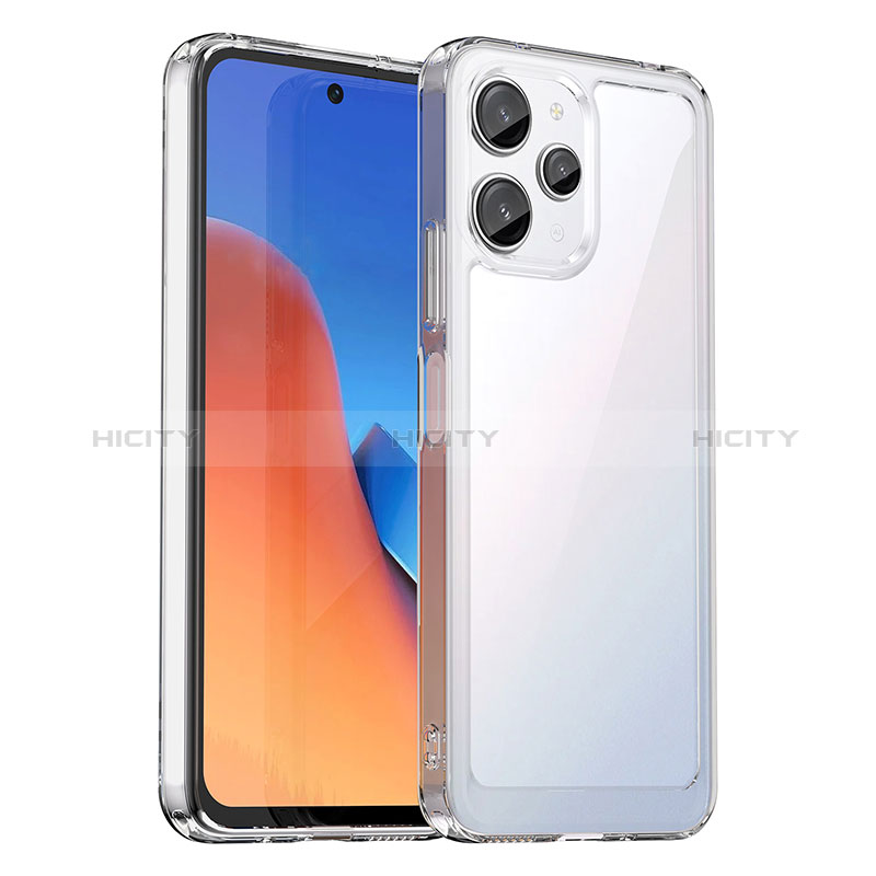 Coque Rebord Contour Silicone et Vitre Transparente Housse Etui J01S pour Xiaomi Redmi Note 12R 5G Clair Plus