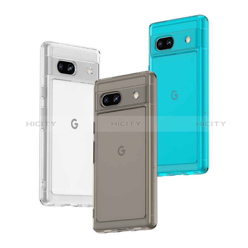 Coque Rebord Contour Silicone et Vitre Transparente Housse Etui J02S pour Google Pixel 7a 5G Plus