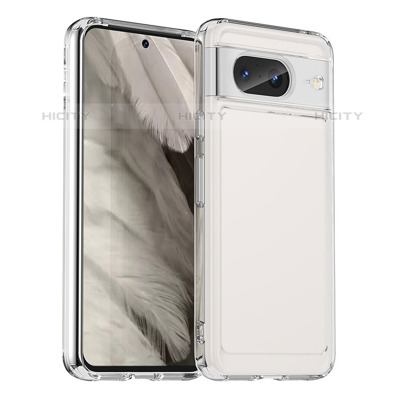 Coque Rebord Contour Silicone et Vitre Transparente Housse Etui J02S pour Google Pixel 8 5G Clair Plus