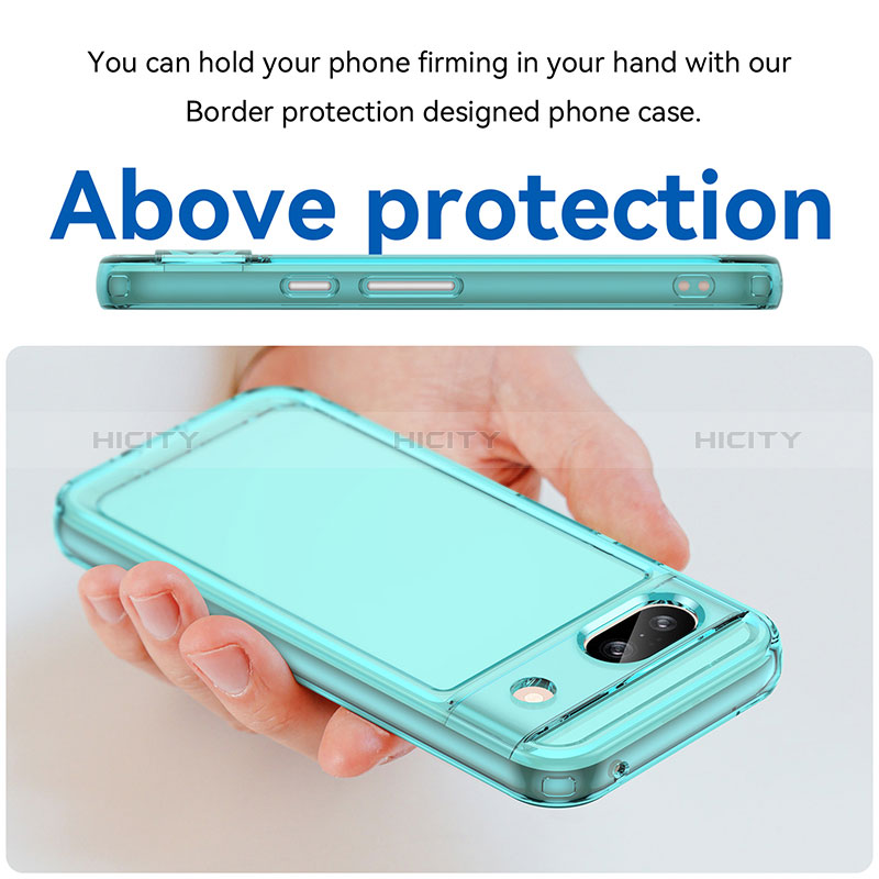 Coque Rebord Contour Silicone et Vitre Transparente Housse Etui J02S pour Google Pixel 8a 5G Plus