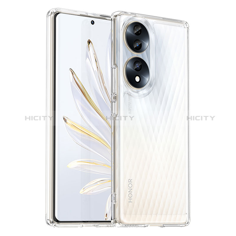 Coque Rebord Contour Silicone et Vitre Transparente Housse Etui J02S pour Huawei Honor 70 5G Clair Plus