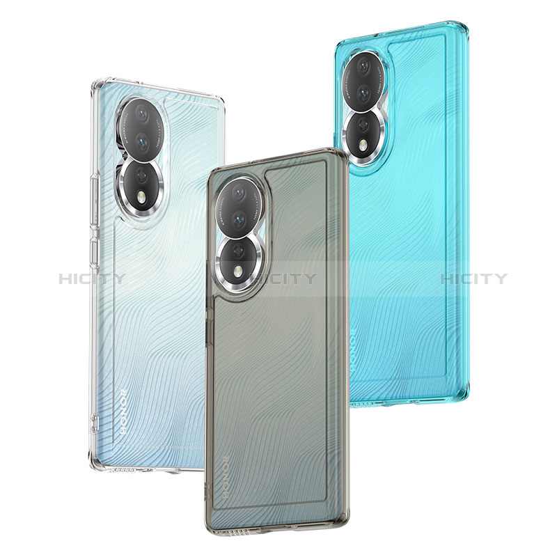 Coque Rebord Contour Silicone et Vitre Transparente Housse Etui J02S pour Huawei Honor 80 5G Plus