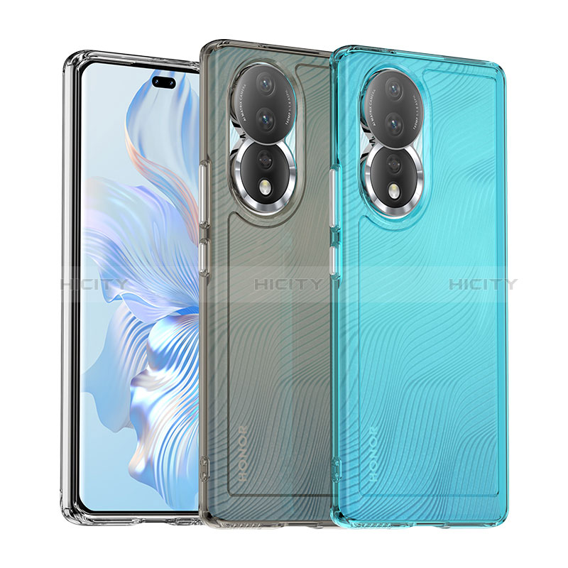 Coque Rebord Contour Silicone et Vitre Transparente Housse Etui J02S pour Huawei Honor 80 5G Plus