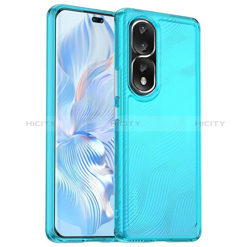 Coque Rebord Contour Silicone et Vitre Transparente Housse Etui J02S pour Huawei Honor 80 Pro Flat 5G Plus