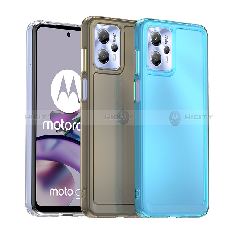 Coque Rebord Contour Silicone et Vitre Transparente Housse Etui J02S pour Motorola Moto G13 Plus