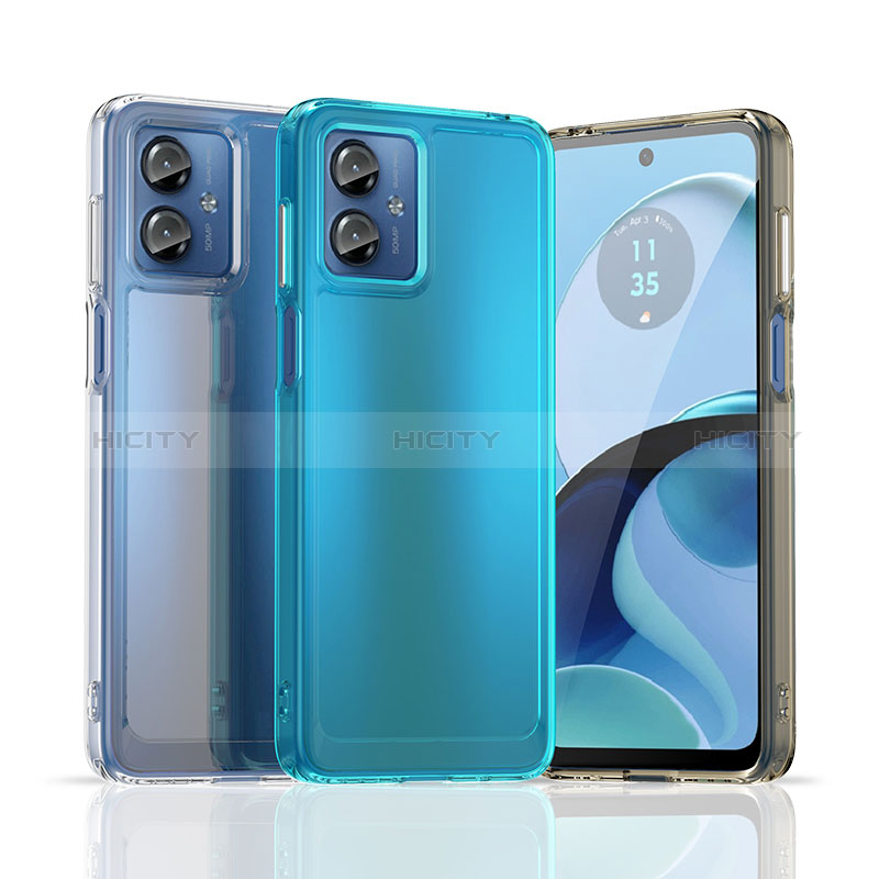 Coque Rebord Contour Silicone et Vitre Transparente Housse Etui J02S pour Motorola Moto G14 Plus