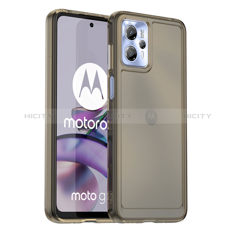 Coque Rebord Contour Silicone et Vitre Transparente Housse Etui J02S pour Motorola Moto G23 Plus