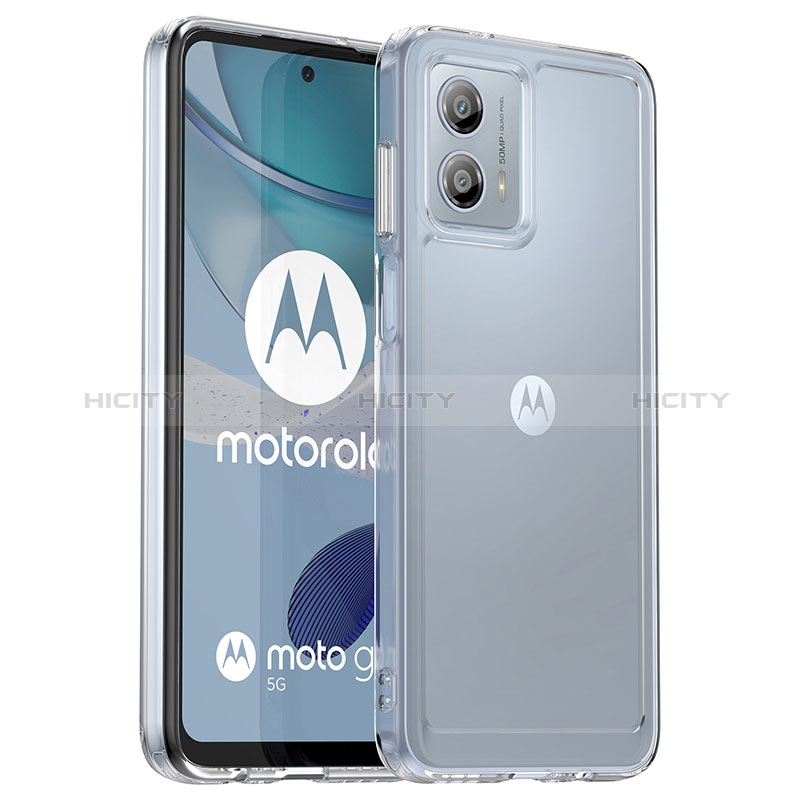 Coque Rebord Contour Silicone et Vitre Transparente Housse Etui J02S pour Motorola Moto G53 5G Clair Plus