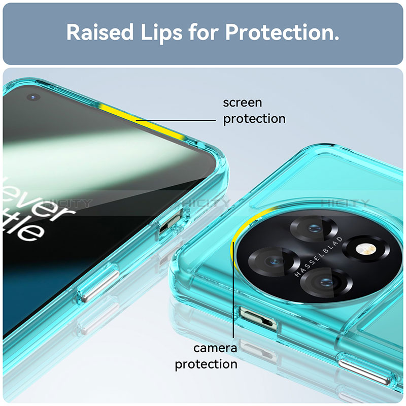 Coque Rebord Contour Silicone et Vitre Transparente Housse Etui J02S pour OnePlus 11 5G Plus