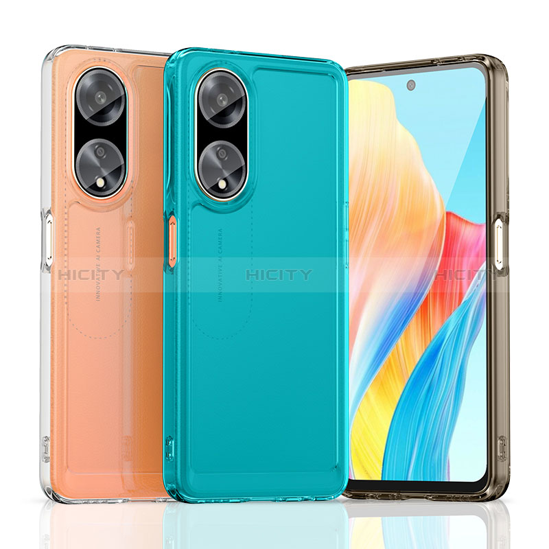 Coque Rebord Contour Silicone et Vitre Transparente Housse Etui J02S pour Oppo A98 5G Plus