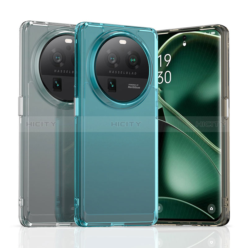 Coque Rebord Contour Silicone et Vitre Transparente Housse Etui J02S pour Oppo Find X6 5G Plus