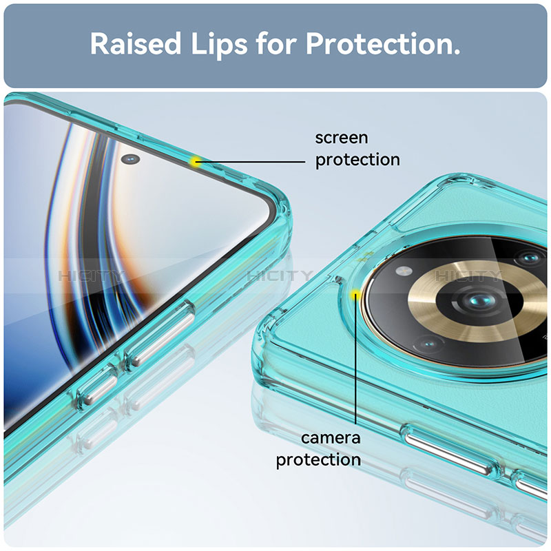 Coque Rebord Contour Silicone et Vitre Transparente Housse Etui J02S pour Realme 11 Pro+ Plus 5G Plus